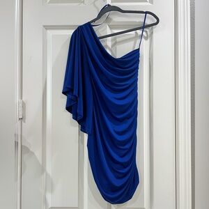 Ya Los Angeles blue mini dress asymmetrical one shoulder size small